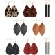 8pairs Leather Earrings Lightweight Teardrop Dangle Earrings Leaf Leopard Print Earrings Set For Women Girls